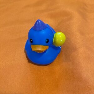 Blue Infantino Rubber Ducky Duck Birthday Themed Hat with Balloons 3" x 3" Bath